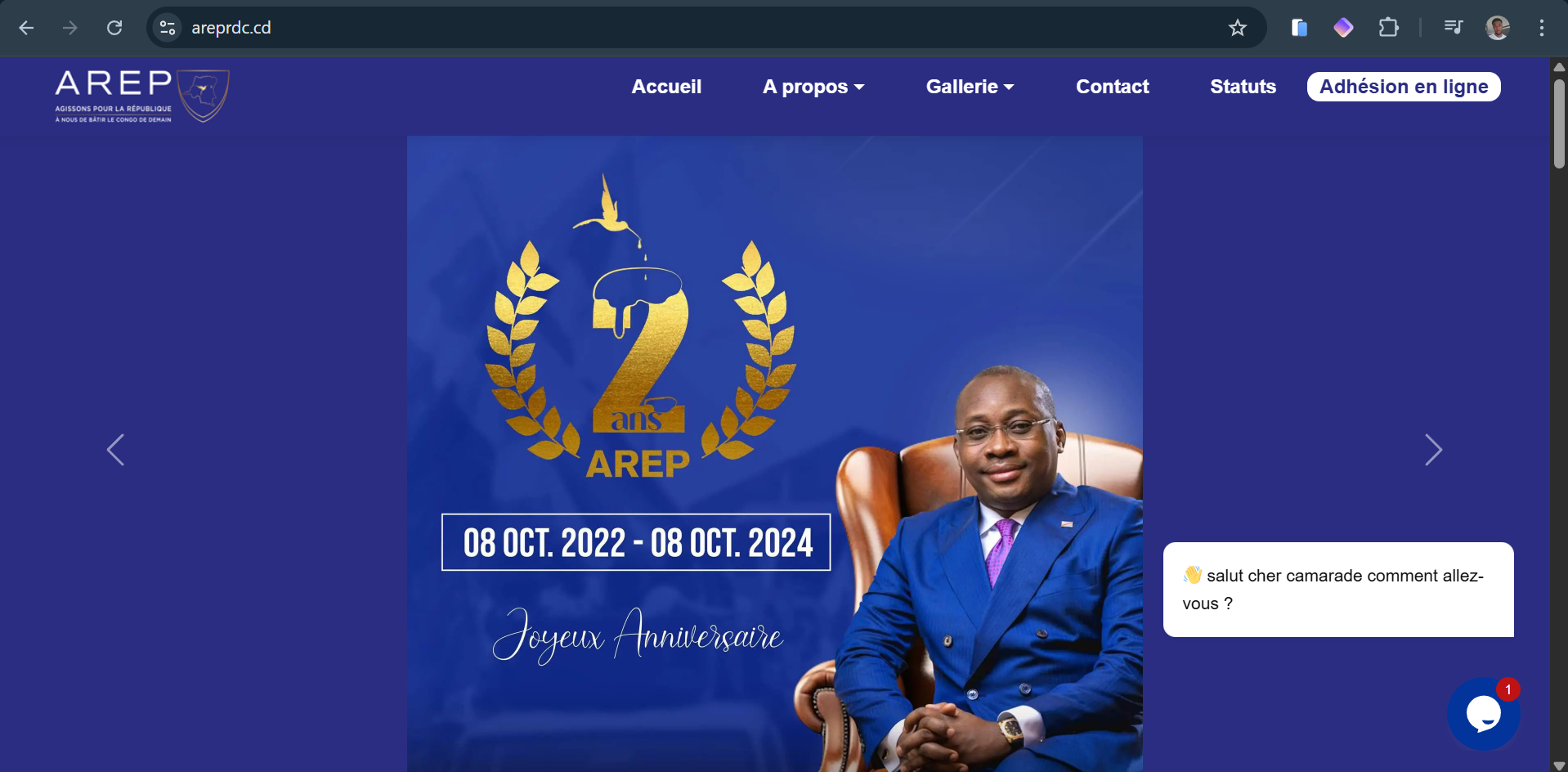 Développement & hébergement site web pour le parti AREP